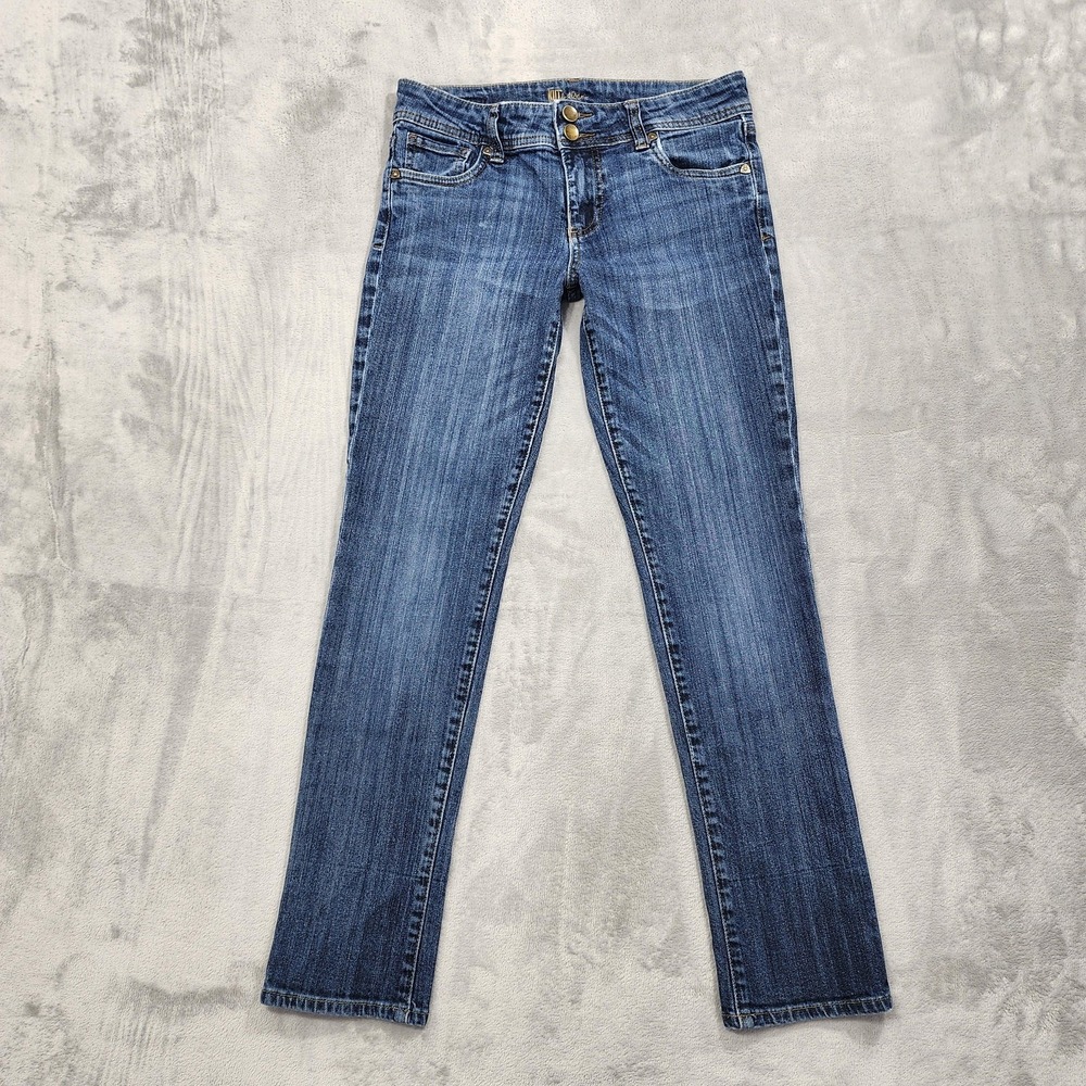 KUT From The Kloth Jeans Womens 4 Blue Cameron Low Rise Straight Stretch Casual